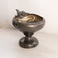 Antique Silver Tone Metal Compote with Squirrel on Branch