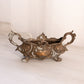 Antique Small Copper Tone Handled Jardinière with Floral Designs