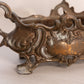 Antique Small Copper Tone Handled Jardinière with Floral Designs