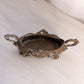 Antique Small Copper Tone Handled Jardinière with Floral Designs