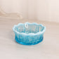 Antique Small Jefferson Iris with Meander Blue Opalescent Glass Bowl