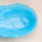 Antique Small Blue Milk Glass Dish with Floral Designs