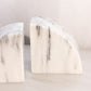 Black Grey White Marble Stone Curved Bookends