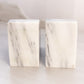 Black Grey White Marble Stone Curved Bookends