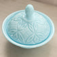 Vintage Imperial Small Circular Light Blue Milk Glass Lidded Dish