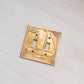 Brass Double Dual Switch Wallplate Cover with Sailboat and Seagull