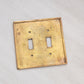 Brass Double Dual Switch Wallplate Cover with Sailboat and Seagull