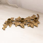 Medium Brass Ivy Leaf Triple Candleholder