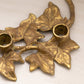 Medium Brass Ivy Leaf Triple Candleholder