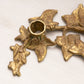 Medium Brass Ivy Leaf Triple Candleholder