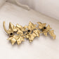 Medium Brass Ivy Leaf Triple Candleholder