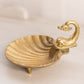 Brass Shell Trinket Dish with Fish/Dolphin Accent