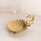 Brass Shell Trinket Dish with Fish/Dolphin Accent