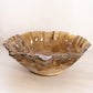 Vintage Imperial Glass Medium Brown Slag Rose Bowl with Ruffle Edge