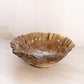 Vintage Imperial Glass Medium Brown Slag Rose Bowl with Ruffle Edge