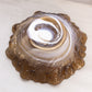 Vintage Imperial Glass Medium Brown Slag Rose Bowl with Ruffle Edge