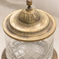 Clear Cut Glass and Brass Lidded Jar with Ornate Details