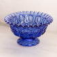 Dark Blue Glass Footed Moon & Star Bowl with Ruffle Edge