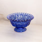 Dark Blue Glass Footed Moon & Star Bowl with Ruffle Edge