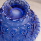Dark Blue Glass Footed Moon & Star Bowl with Ruffle Edge