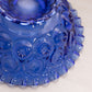 Dark Blue Glass Footed Moon & Star Bowl with Ruffle Edge