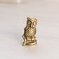 Extra Small Brass Owl on Branch Figurine