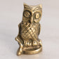 Extra Small Brass Owl on Branch Figurine