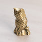 Extra Small Brass Owl on Branch Figurine