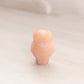 Extra Small Pink Beige Glass Owl Figurine