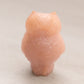 Extra Small Pink Beige Glass Owl Figurine