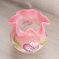 Fenton Pink Rosalene Glass Vase with Hand Painted Floral Details