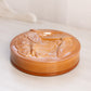 Fenton Circular Brown Chocolate Slag Glass Butterfly Lidded Dish