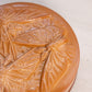 Fenton Circular Brown Chocolate Slag Glass Butterfly Lidded Dish