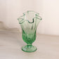 Fenton Green Glass Floral Lily of The Valley Footed Swung Vase