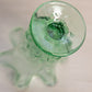 Fenton Green Glass Floral Lily of The Valley Footed Swung Vase