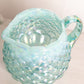 Fenton Jacqueline Teal Green Iridescent Opalescent Glass Pitcher