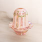 Fenton Pink Iridescent Floral Hand Painted Glass Fairy Lamp