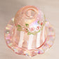 Fenton Pink Iridescent Floral Hand Painted Glass Fairy Lamp