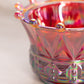 Fenton Red Amberina Iridescent Carnival Glass Windsor Crown Bowl