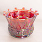 Fenton Red Amberina Iridescent Carnival Glass Windsor Crown Bowl