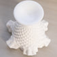 Fenton White Milk Glass Hobnail Compote Candleholder with Ruffle Edge