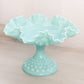 Vintage Fenton Medium Turquoise Milk Glass Hobnail Ruffled Compote