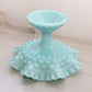 Vintage Fenton Medium Turquoise Milk Glass Hobnail Ruffled Compote