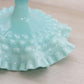 Vintage Fenton Medium Turquoise Milk Glass Hobnail Ruffled Compote