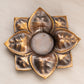 Medium Heavy Bronze Tone Metal Floral Leaf Dish