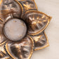 Medium Heavy Bronze Tone Metal Floral Leaf Dish