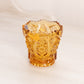 Vintage Imperial Glass Amber Glass Toothpick Holder with Sawtooth Edge