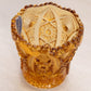 Vintage Imperial Glass Amber Glass Toothpick Holder with Sawtooth Edge