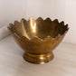 Large Brass Crown Scalloped Footed Bowl