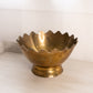 Large Brass Crown Scalloped Footed Bowl